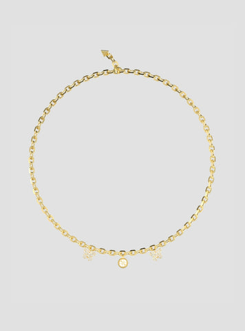 GUESS Accessories Gold Borboleta 4G Charm Necklace JUBN06129JWYG Front View