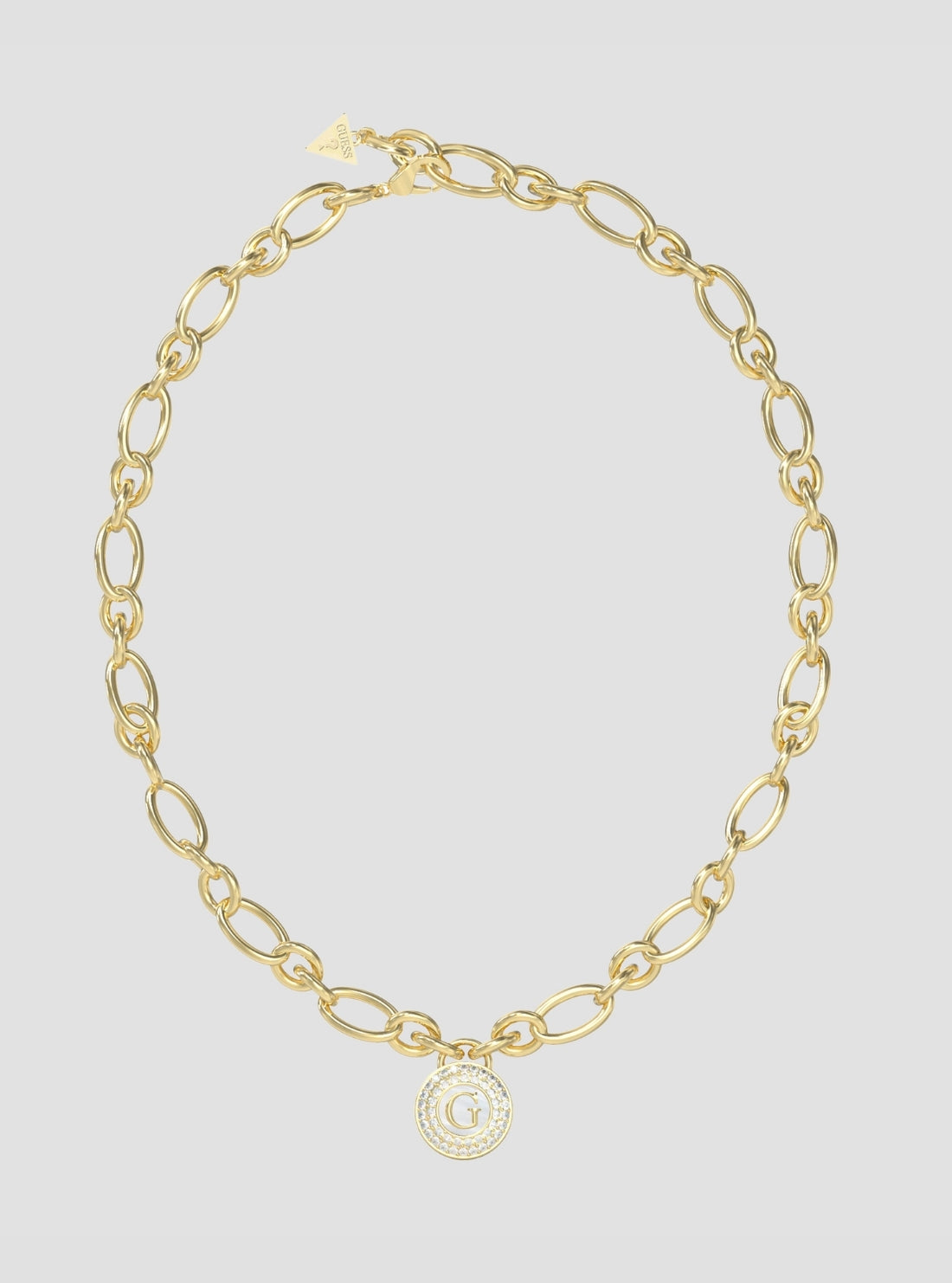 GUESS Accessories Gold Pearly G Charm Necklace JUBN06193JWYG Front View