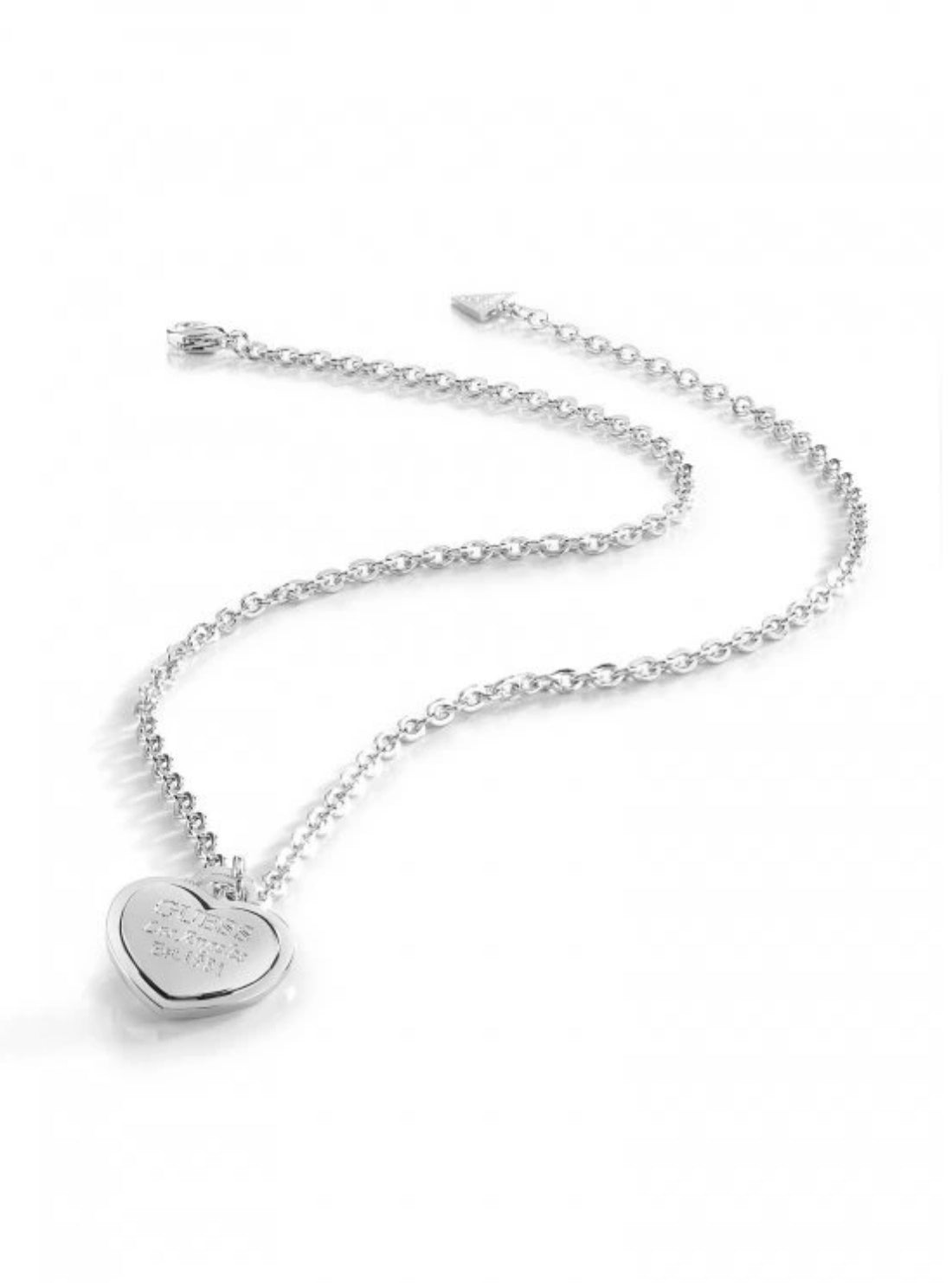 GUESS Accessories Silver Heart Pendant Necklace JUBN28011JW Detail View