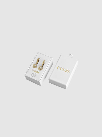 Gold Circle Crystal Earrings