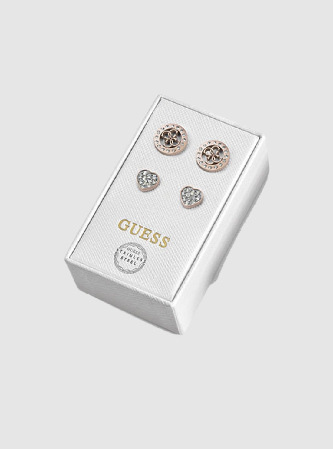 GUESS Accessories Rose Gold Crystal Stud 2 Piece Set JUBS01804J Front View_2