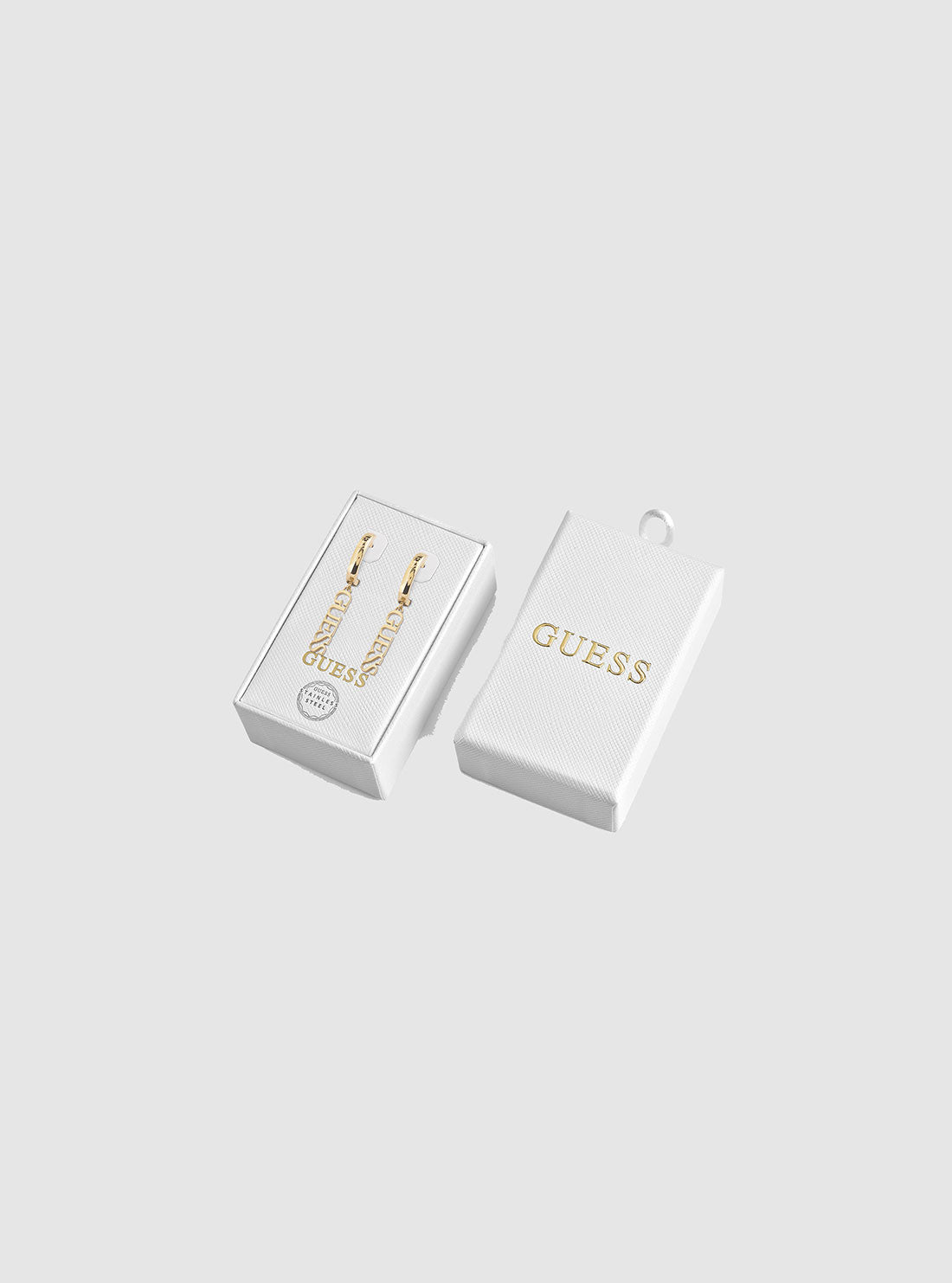 Gold Logo Huggies Earrings