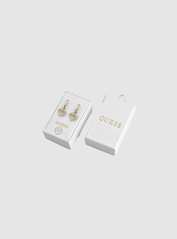 Gold Heart Shape Logo Earrings