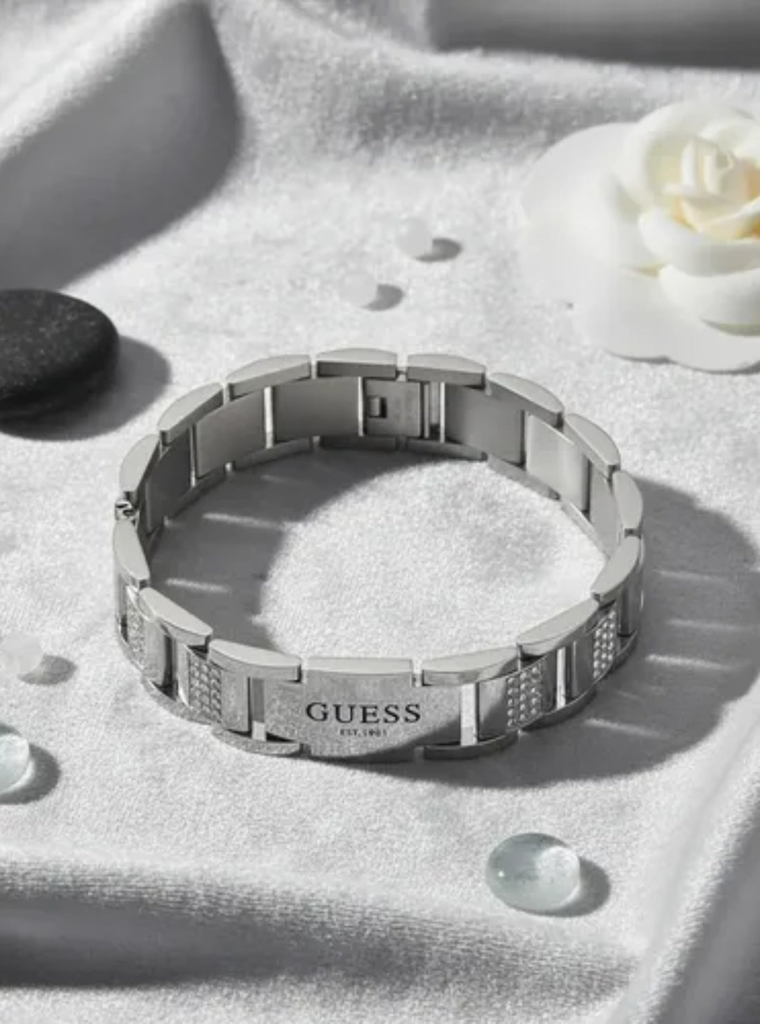 GUESS Accessories Steel Logo Chain Bracelet JUMB01341JWSTT Front View2