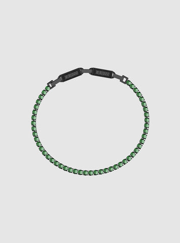 Black Green Logo Tennis Bracelet