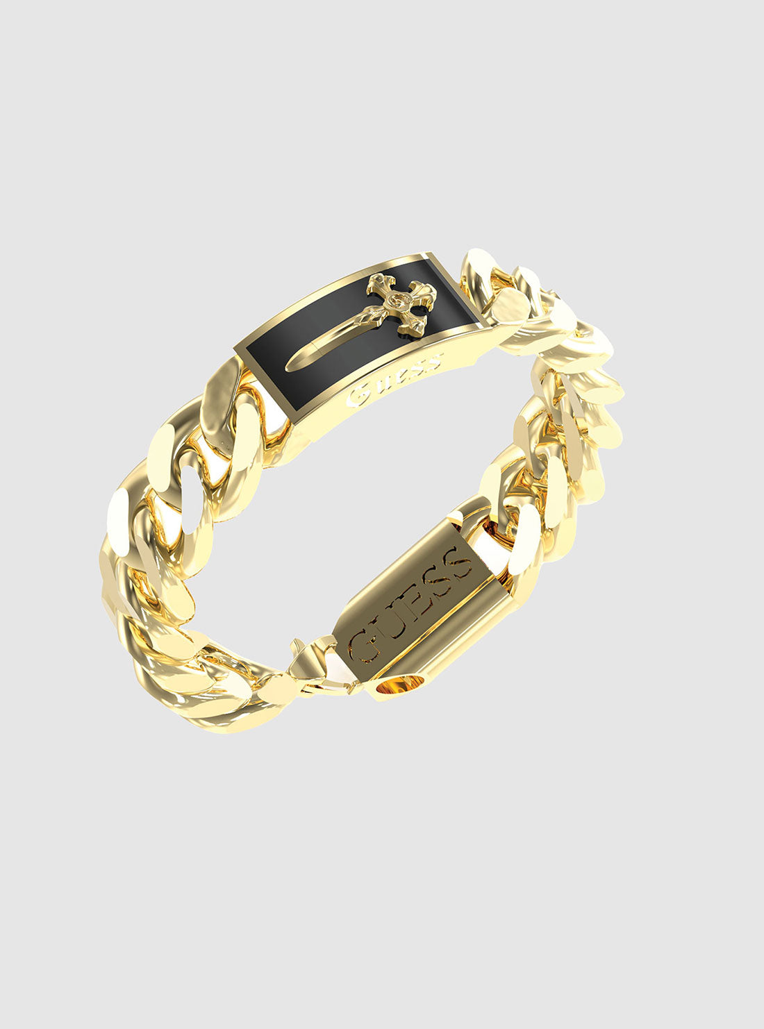 Gold Shield Tag Bracelet