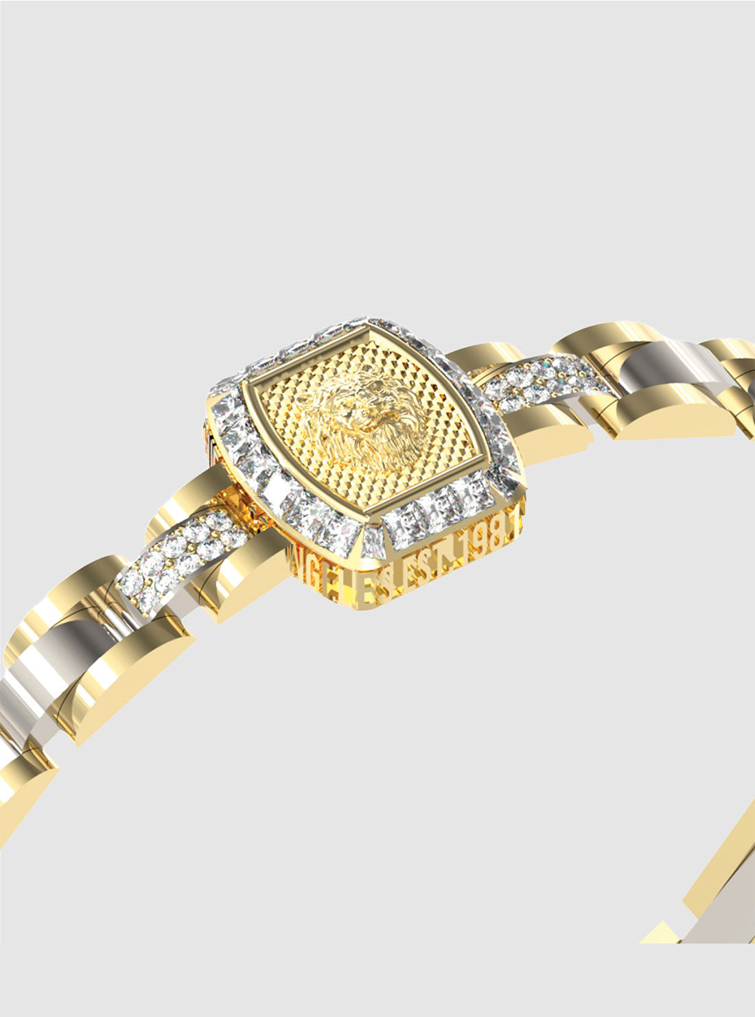 Gold Lion Crystal Bracelet