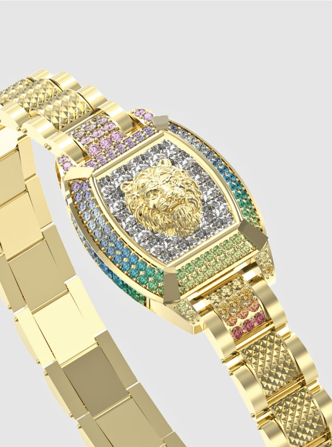 GUESS Accessories Gold Lion Pave Bracelet JUMB05032JWYG Detail View
