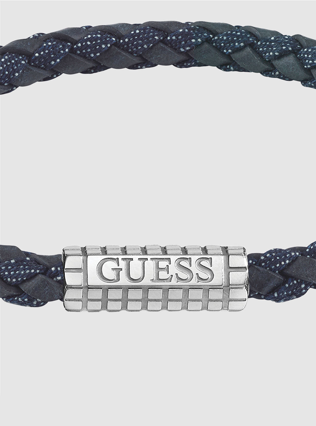 Silver Logo Leather Bracelet