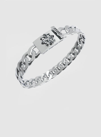 Silver Rebel Curb Chain Bracelet