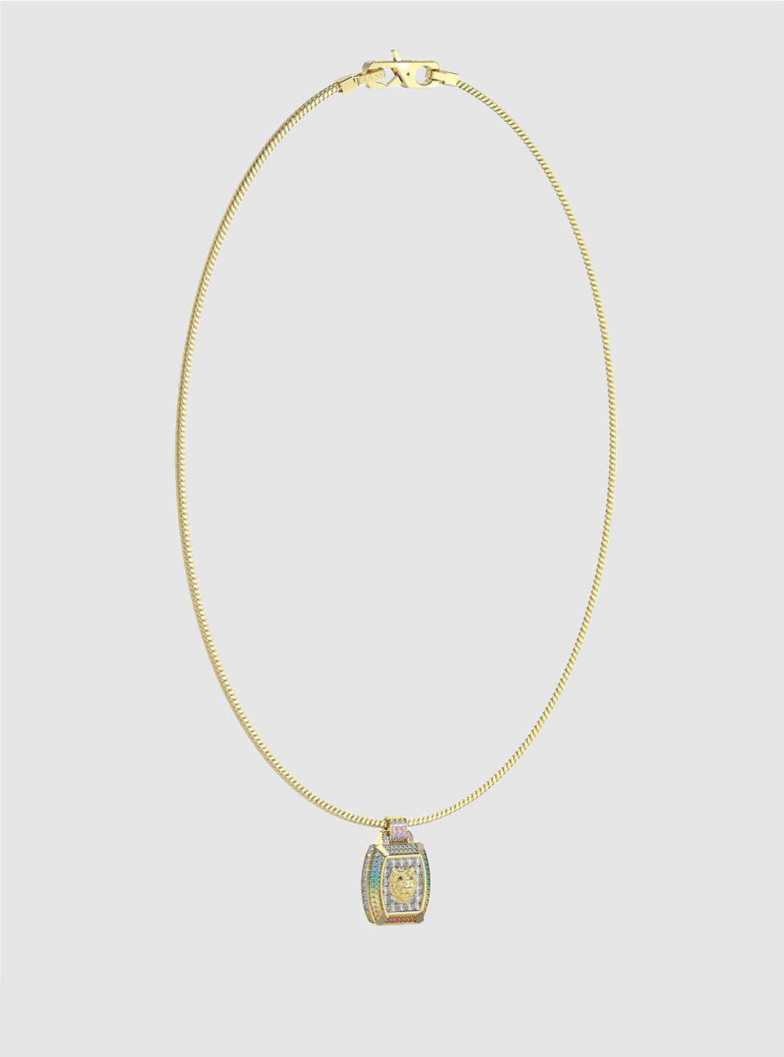 GUESS Accessories Gold Lion Charm Necklace JUMN05033JWYG Front View