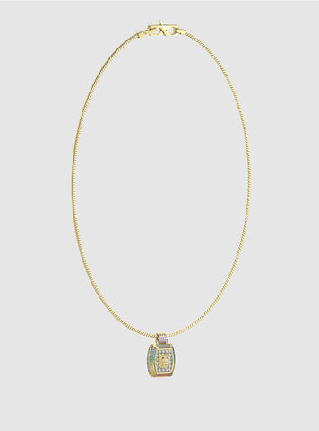 GUESS Accessories Gold Lion Charm Necklace JUMN05033JWYG Front View