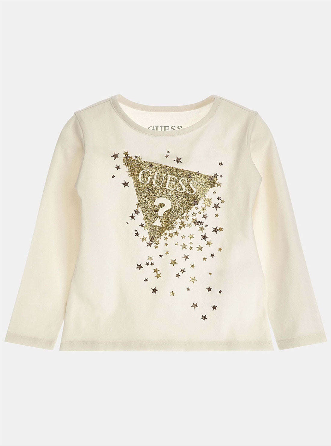 GUESS Cream Long Sleeve T-Shirt (2-7) front view