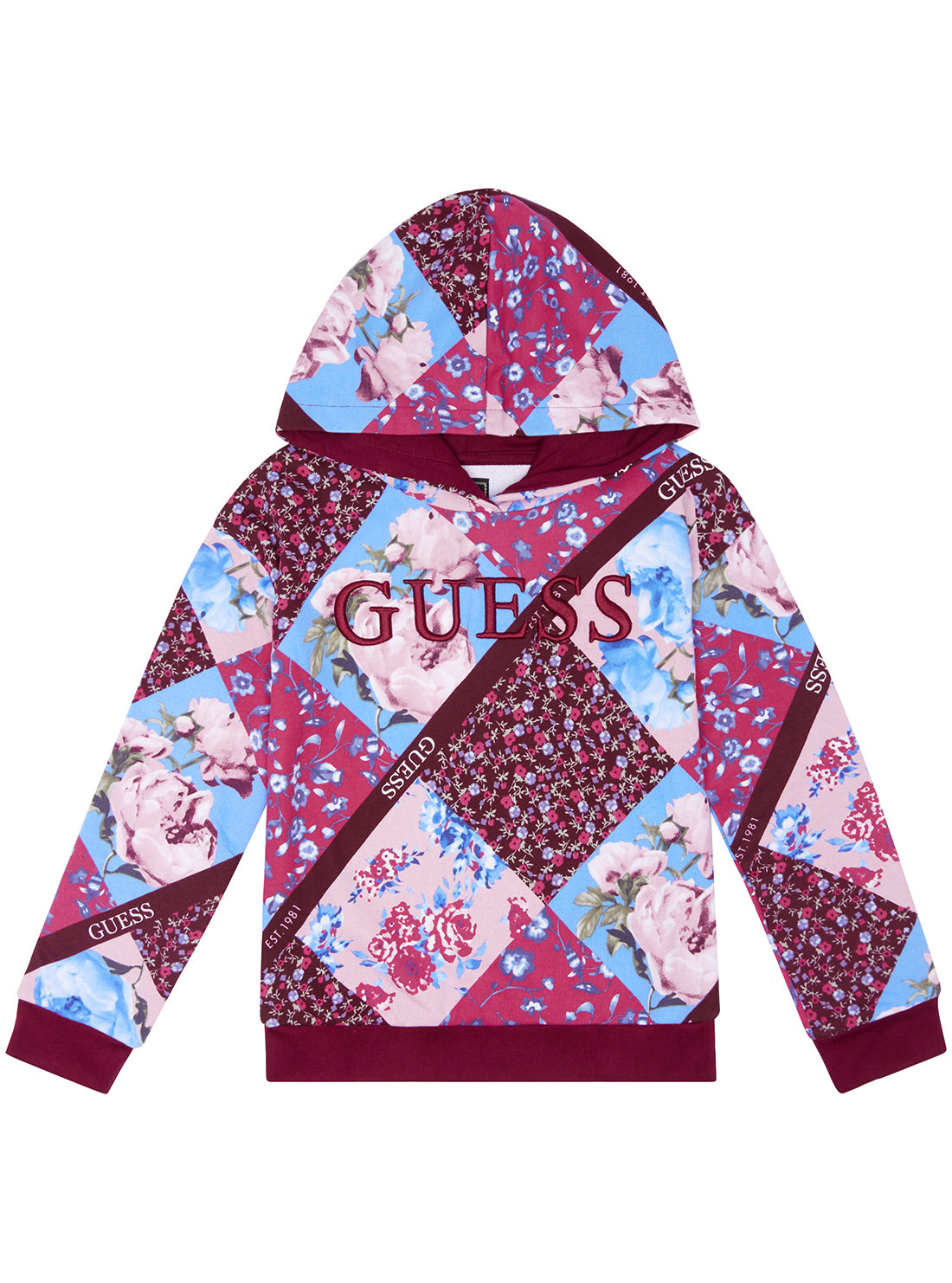 GUESS Purple Hooded Jumper (2-7) front view