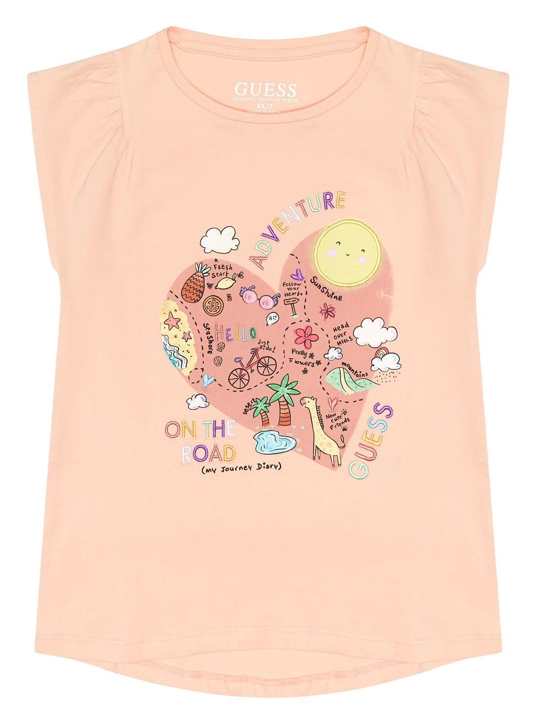Girl's Peach Journey Graphic T-Shirt front view