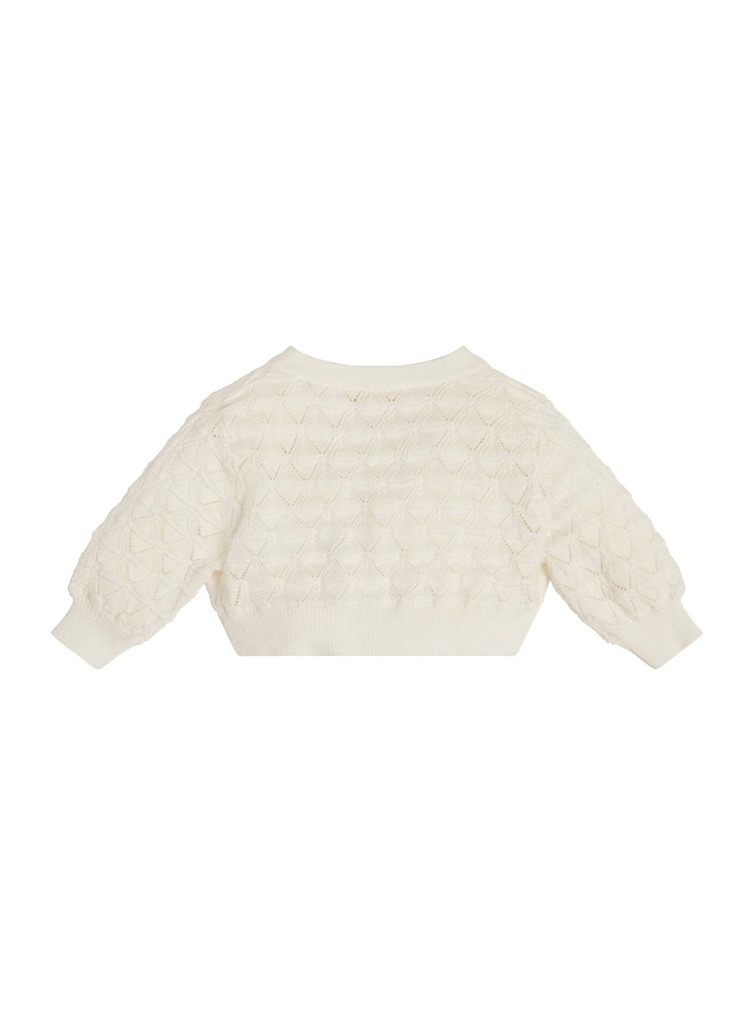 Eco White Knit Cardigan | GUESS Kids | Back view