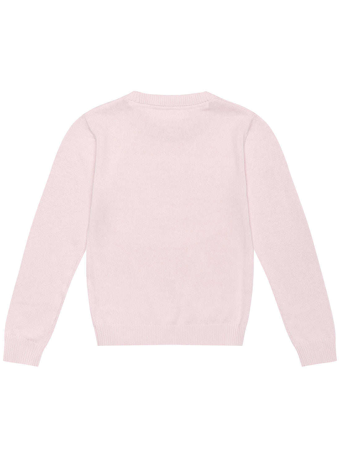 GUESS Ballet Pink Long Sleeve Logo Knit Top (2-7) back view