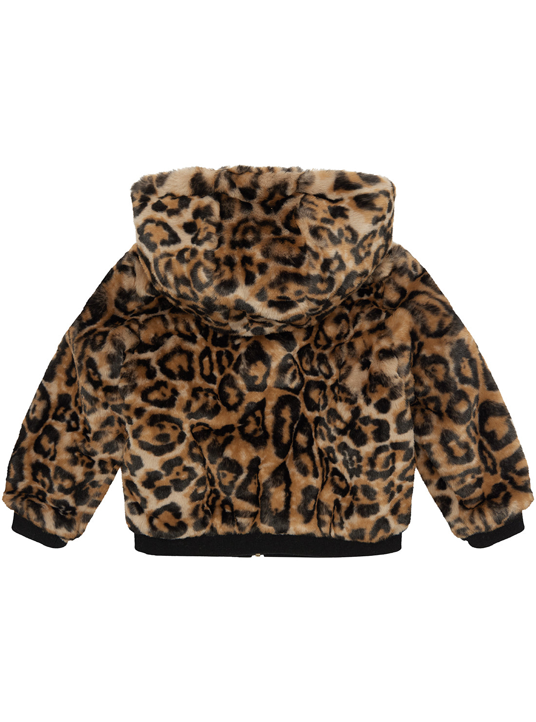 Leopard Print Faux Fur Bomber Jacket (2-7)
