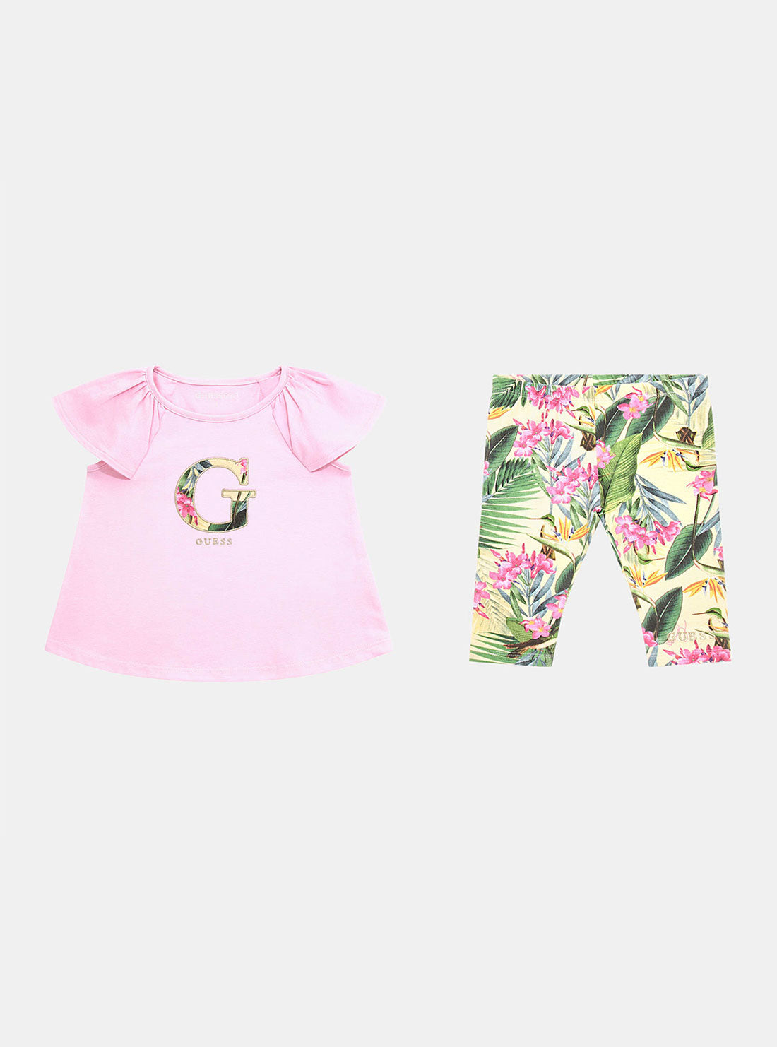 Pink Tulip Print T-Shirt and Leggings Set (2-7)