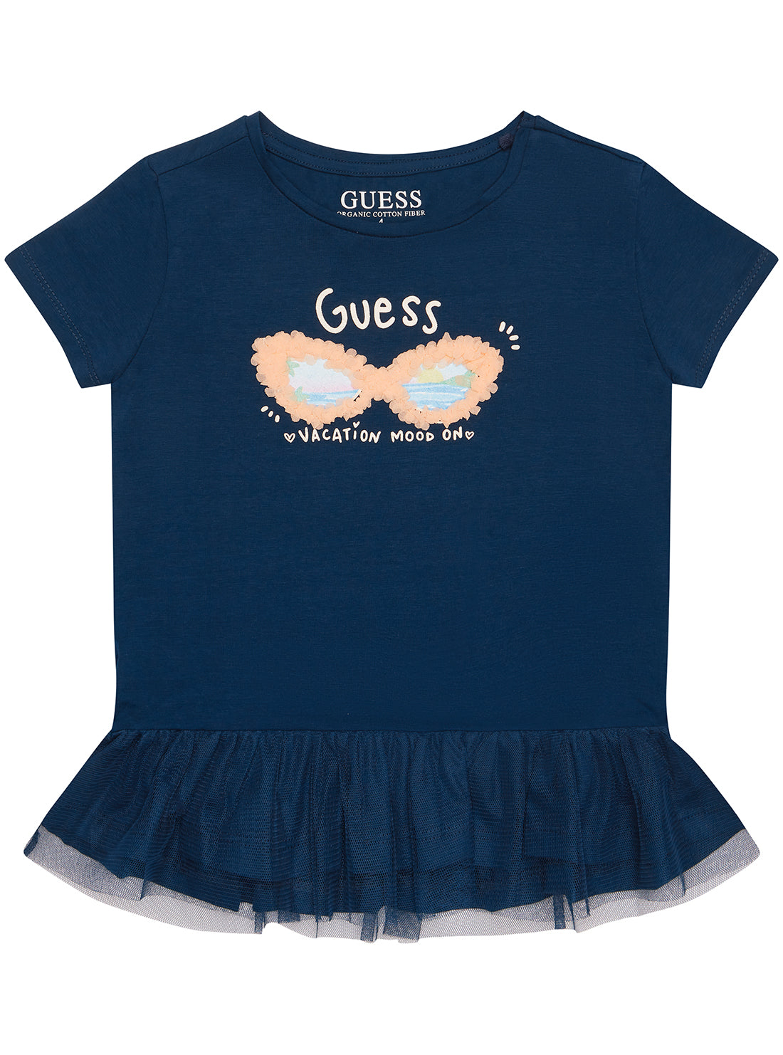 GUESS Navy Short Sleeve T-Shirt (2-7) front view