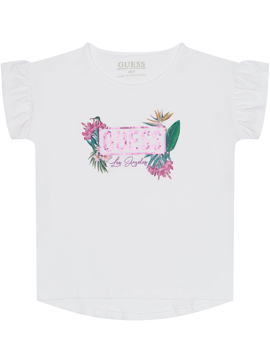 GUESS White Short Sleeve T-Shirt (2-7) front view