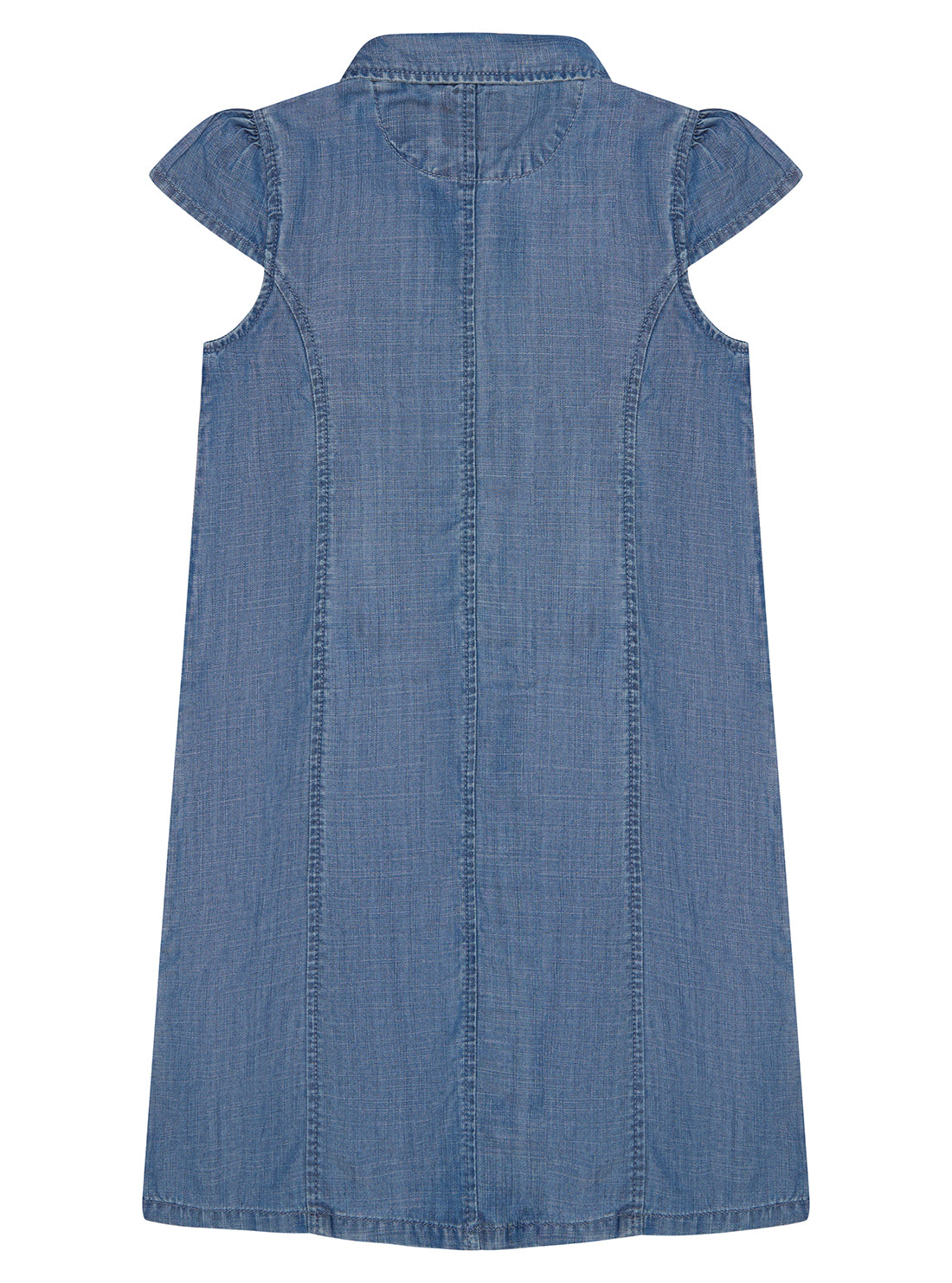 GUESS Blue Denim Short Sleeve Dress (2-7) back view