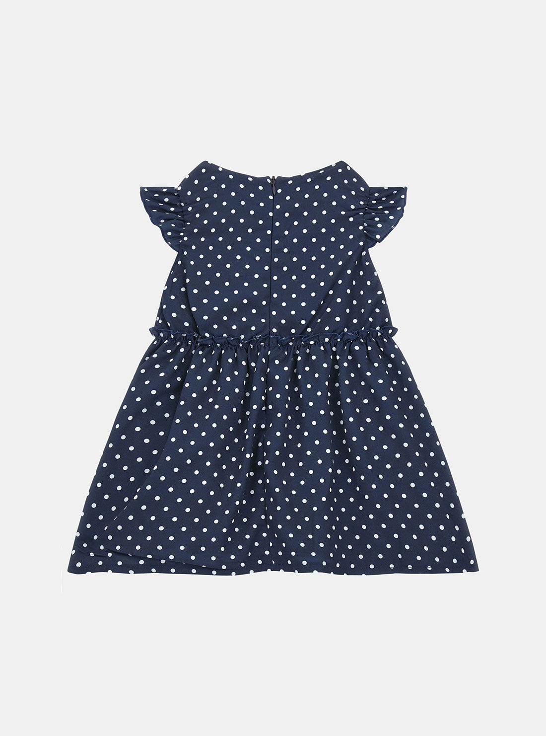 GUESS Blue Polka Dot Chiffon Dress (2-7) back view