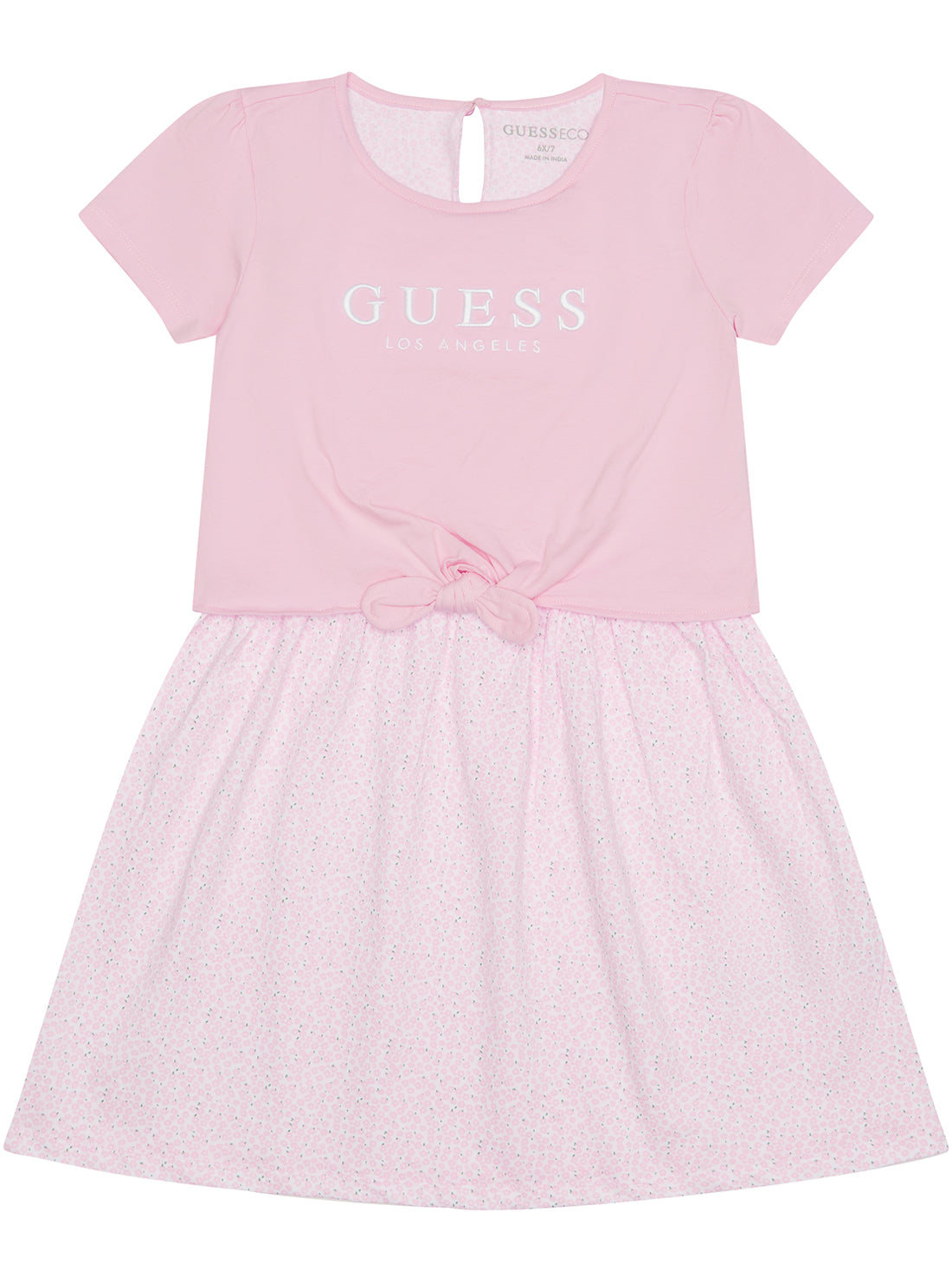 GUESS Pink Stretch Jersey Dress (2-7) front view