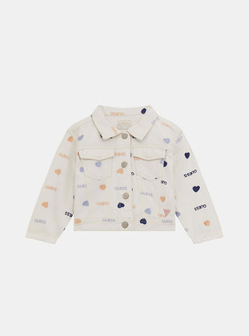 GUESS White Drills Long Sleeve Jacket (2-7) front view