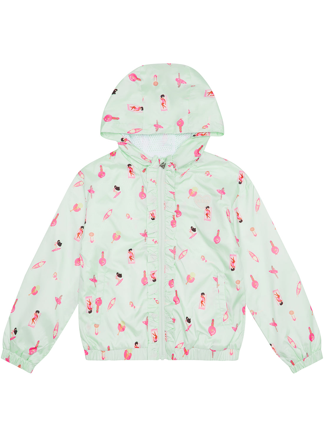 Summer Days Print Hooded Windbreaker Jacket