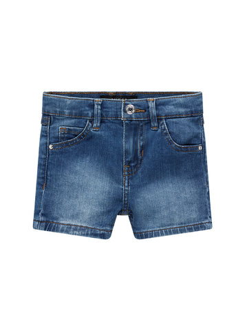 GUESS Kids Blue Denim Stretch Shorts (2-7) K4RD09D4CA0 Front View