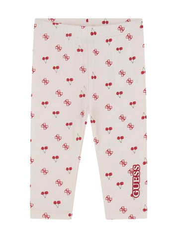 GUESS Kids Pink Capri Cherry Print Leggings (2-7) K5GB00J1314 Front View