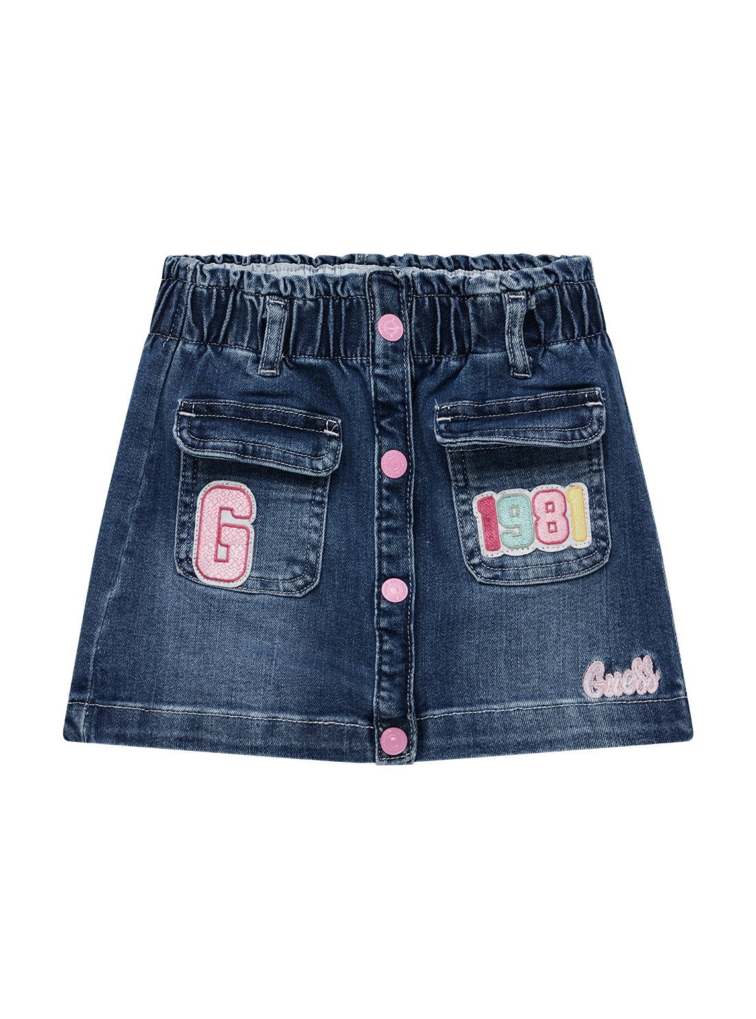 GUESS Kids Blue Stretch Denim Skirt (2-7) K5GD03D4GV0 Front View