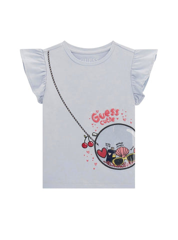 GUESS Kids Blue Graphic T-Shirt (2-7) K5GI05K6YW4 Front View