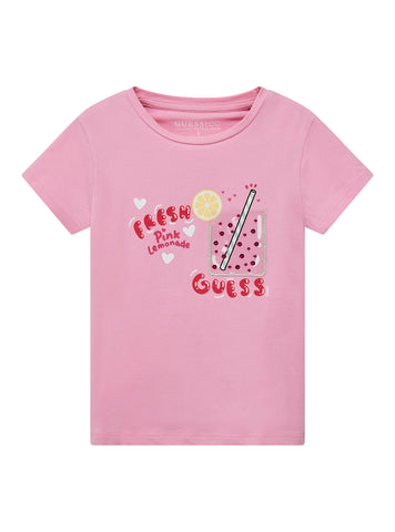 GUESS Kids Pink Graphic T-Shirt (7-16) K5GI17K6YW4 Front View