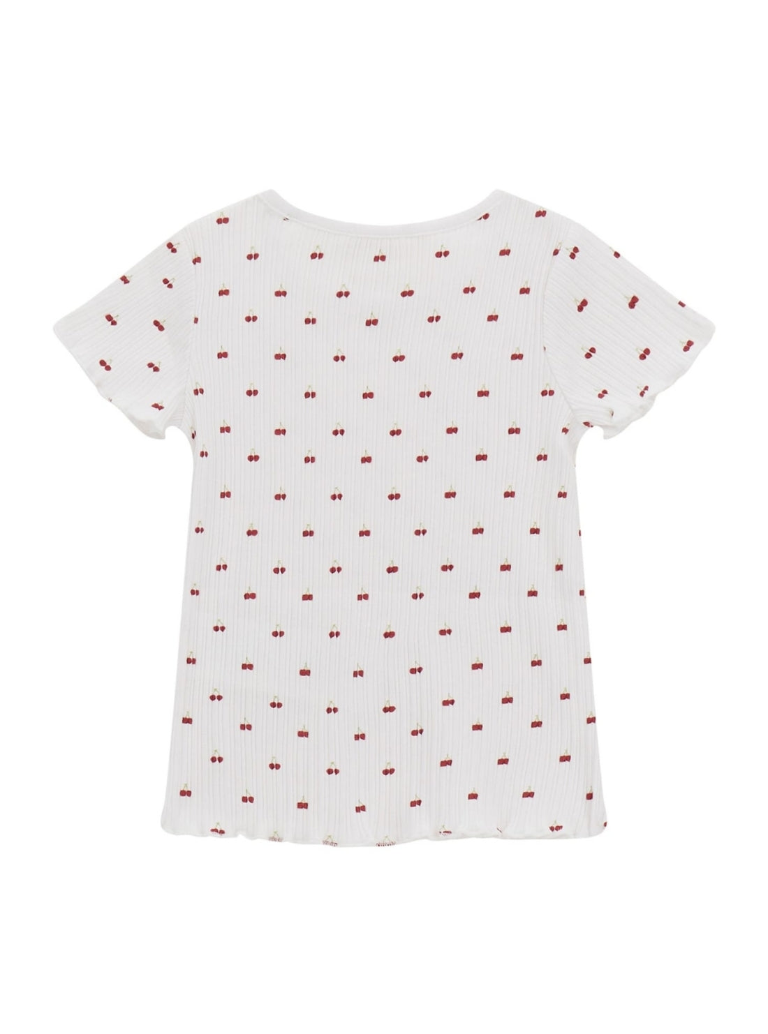 GUESS Kids White Fancy Rib Short Sleeve T-Shirt (2-7) K5GI19KCSQ4 Back View