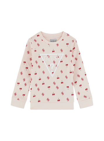 GUESS Kids Pink Cherry Sweater Top (2-7) K5GQ00KA6R4 Front View