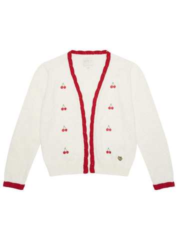 GUESS Kids White Long Sleeve Cardigan (2-7) K5GR00Z3N01 Front View