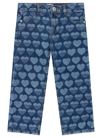 Blue Denim Wide Leg Jeans (2-7)