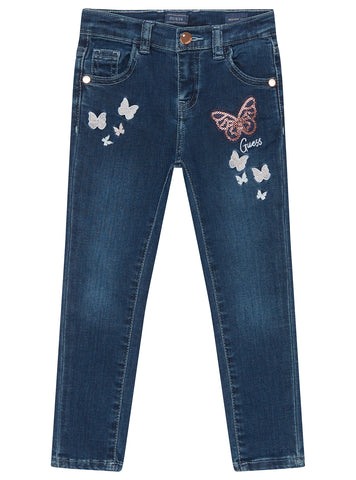 GUESS Kids Blue Denim Skinny Leg Jeans (2-7) K5RA06D4CA0 Front View