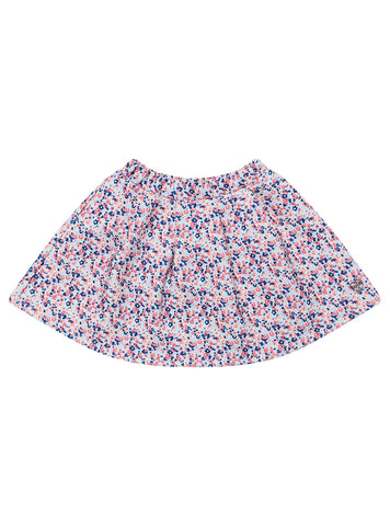 Pink Floral Scuba Mini Skirt (2-7)