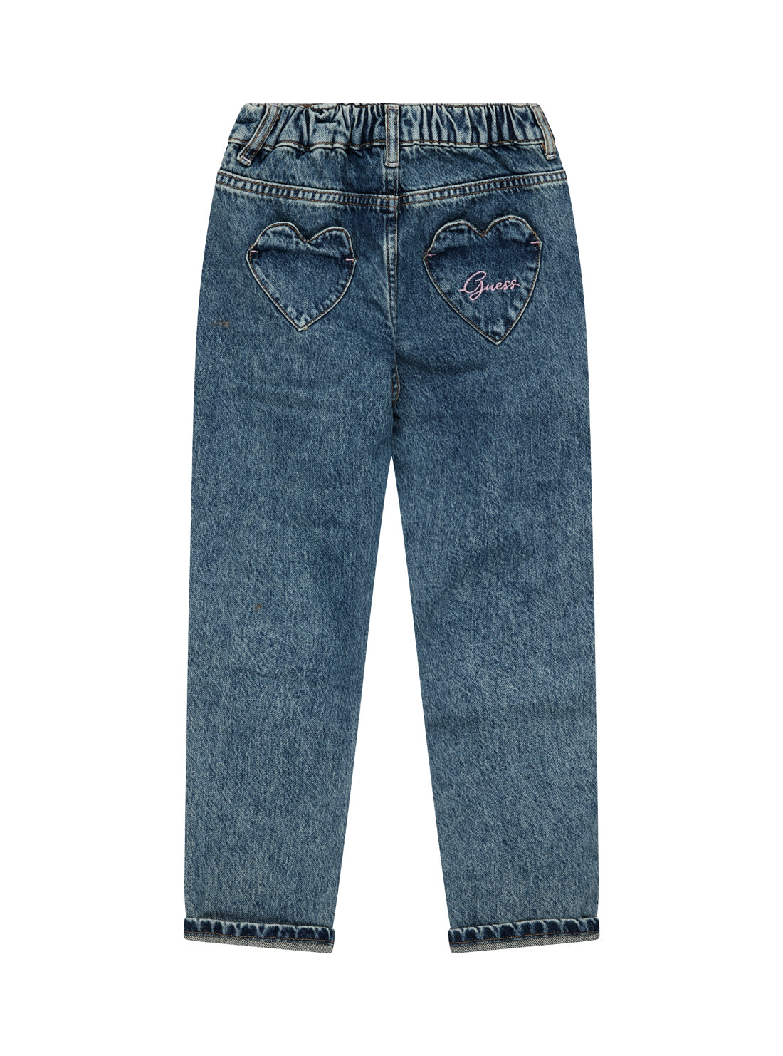 GUESS Kids Blue Rigid Denim Mom Fit Pants (2-7) K5YA06D5QW0 Back View