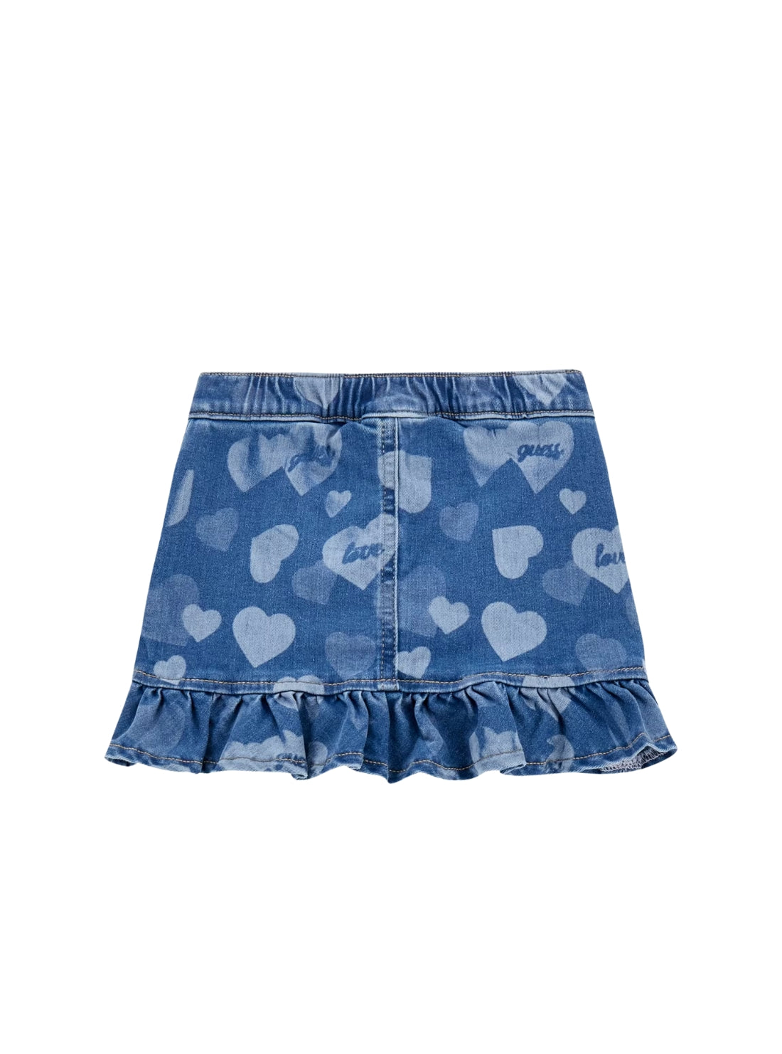 GUESS Kids Blue Stretch Denim Laser Skirt (2-7) K5YD02D4CA0 Front View