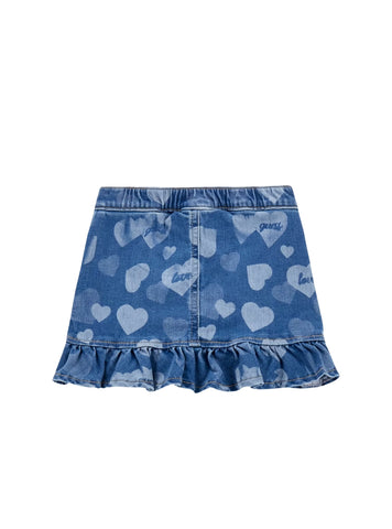 GUESS Kids Blue Stretch Denim Laser Skirt (2-7) K5YD02D4CA0 Front View