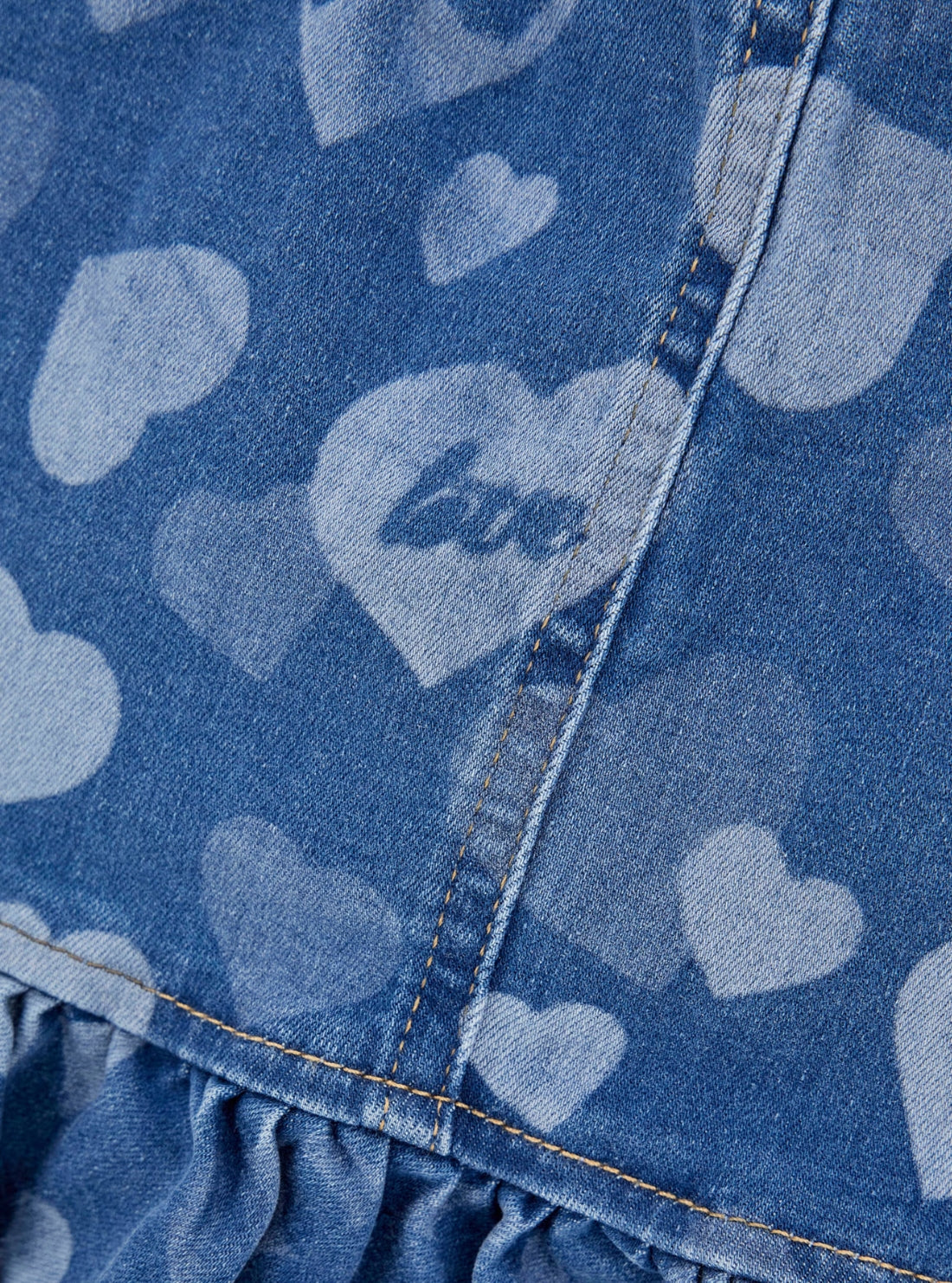 GUESS Kids Blue Stretch Denim Laser Skirt (2-7) K5YD02D4CA0 Detail View