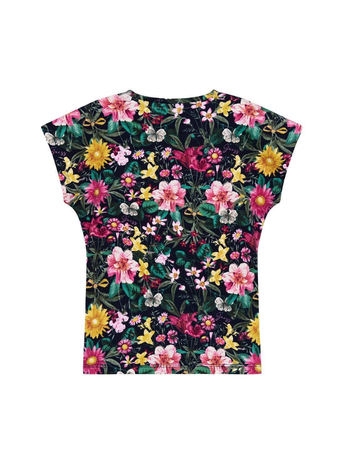 GUESS Kids Eco Multi Floral Short Sleeve T-Shirt (2-7) K5YI02K6YW4 Back View