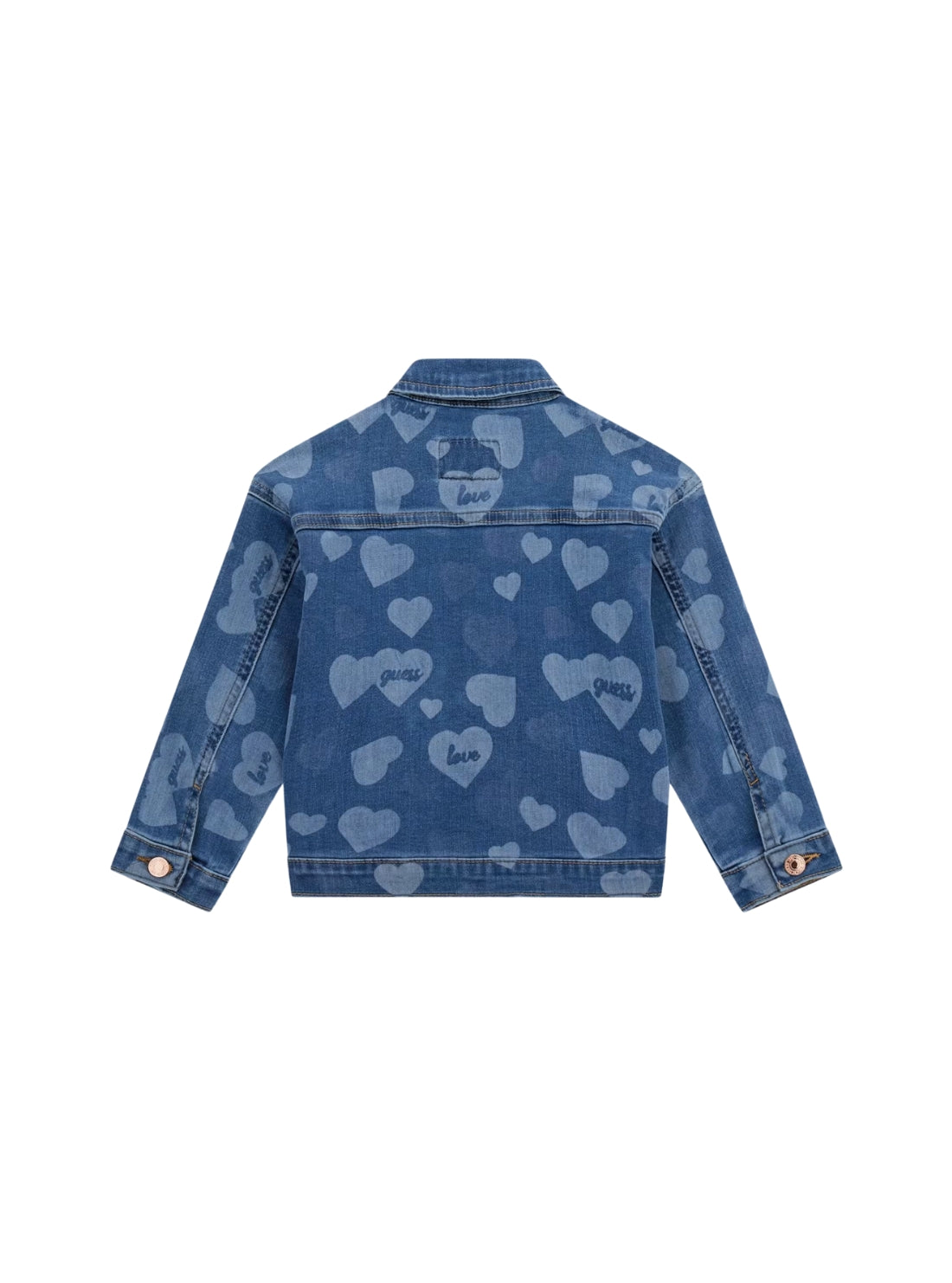 GUESS Kids Blue Stretch Denim Laser Jacket (2-7) K5YL03D4CA0 Back View