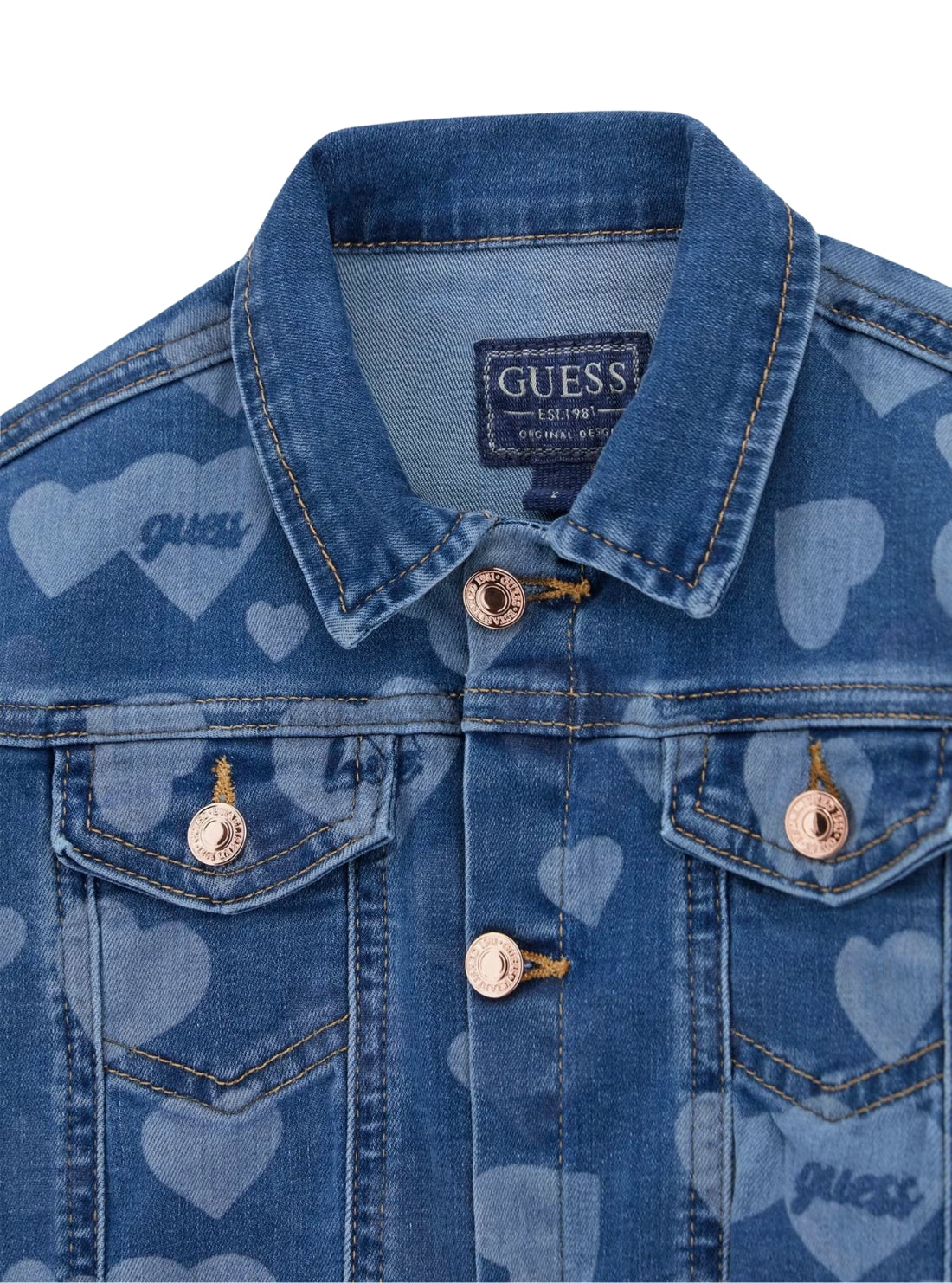 GUESS Kids Blue Stretch Denim Laser Jacket (2-7) K5YL03D4CA0 Detail View