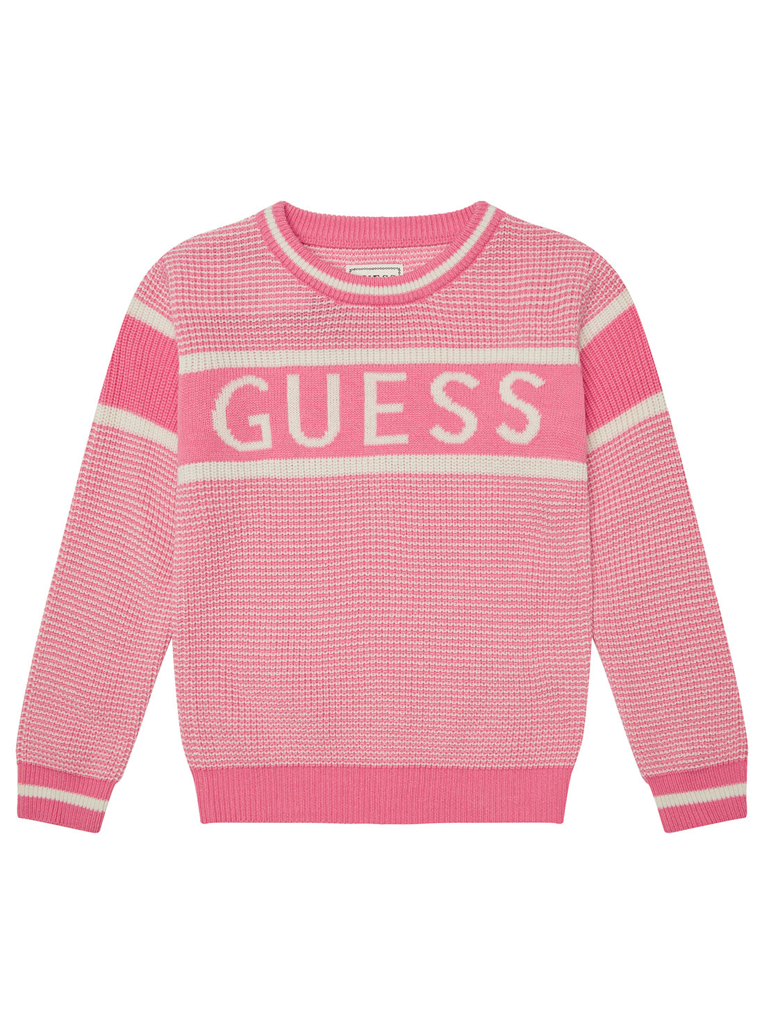 GUESS Kids Pink Long Sleeve Knitted Sweater (2-7) K5YR00Z3OJ0 Front View