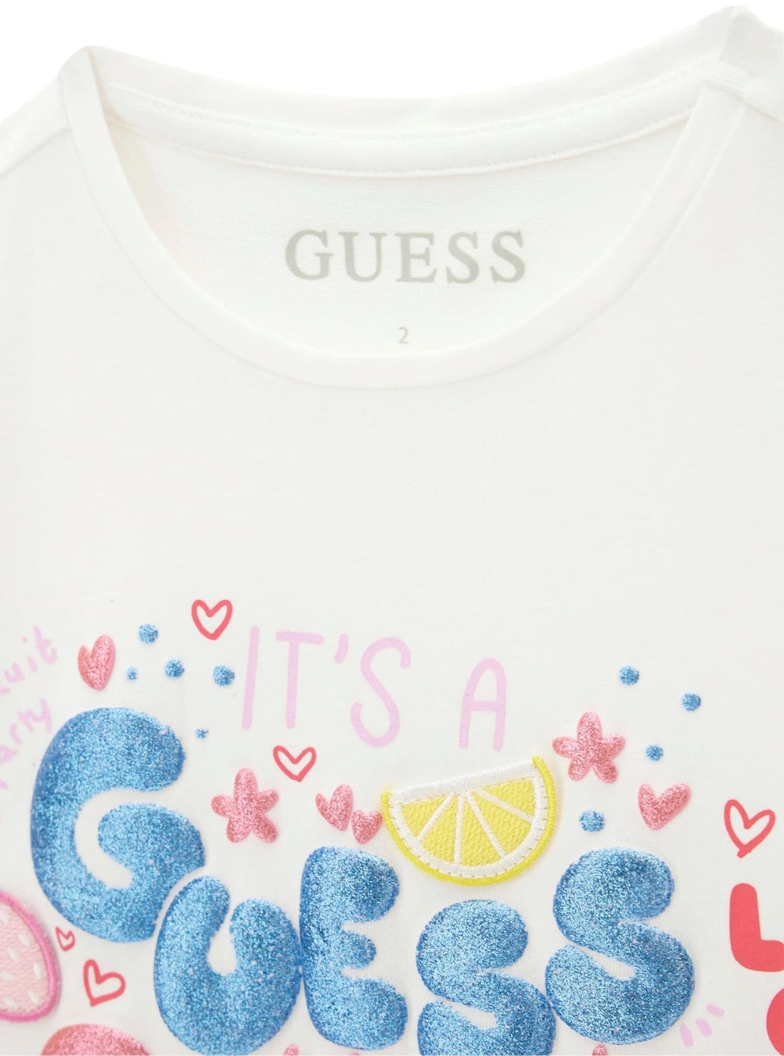 GUESS Kids White Summer Graphic T-Shirt (2-7) K6GI11K6YW4 Detail View